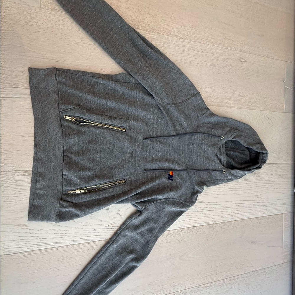 Aviator Nation Charcoal Hoodie with Zipper Accents
